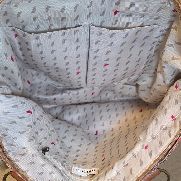 Sakroots Red and Tan Floral Tote Bag - Picture 10 of 13